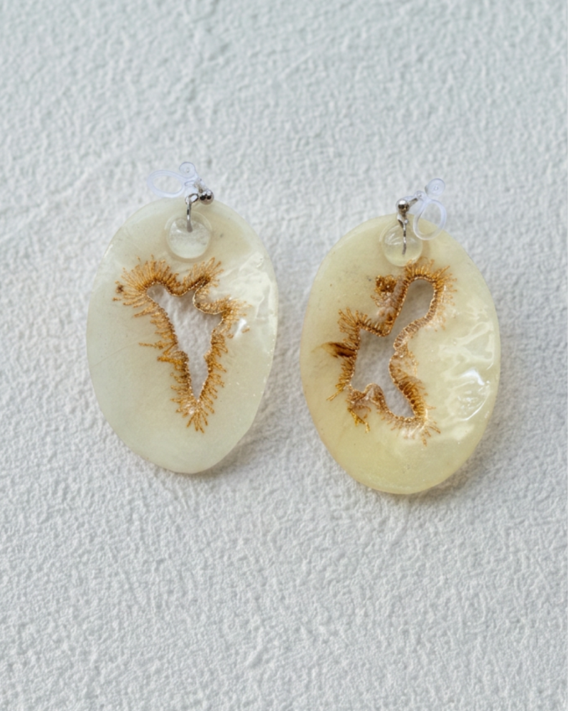 Japanese Washi Paper Jewelry | CLIP-ON EARRINGS 018 | moi.toi. | VOJ