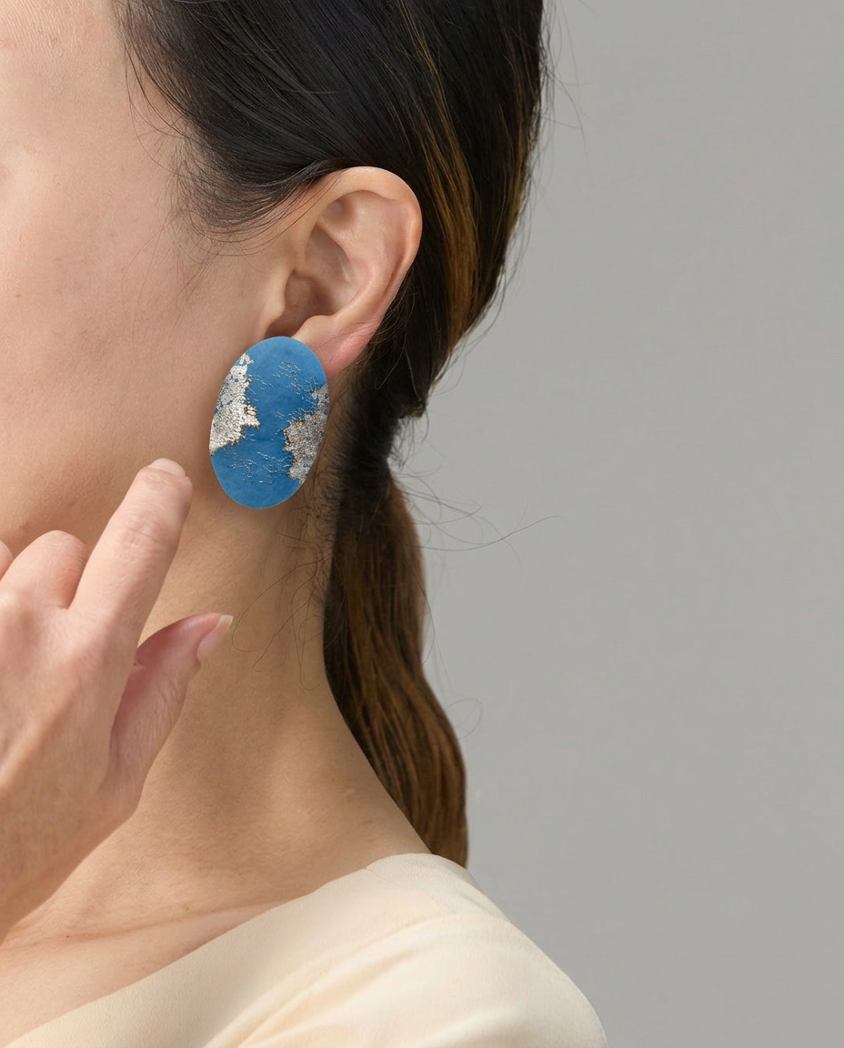 Japanese Washi Paper Jewelry | CLIP-ON EARRINGS 016 | moi.toi. | VOJ