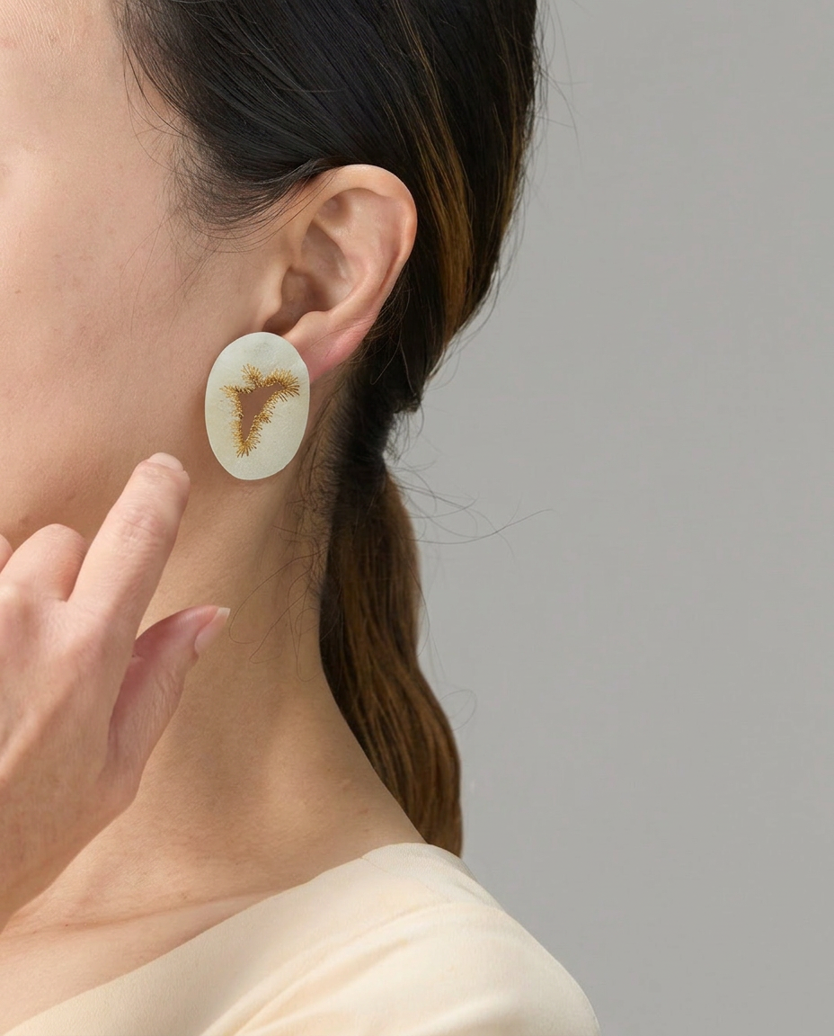 Japanese Washi Paper Jewelry | CLIP-ON EARRINGS 018 | moi.toi. | VOJ