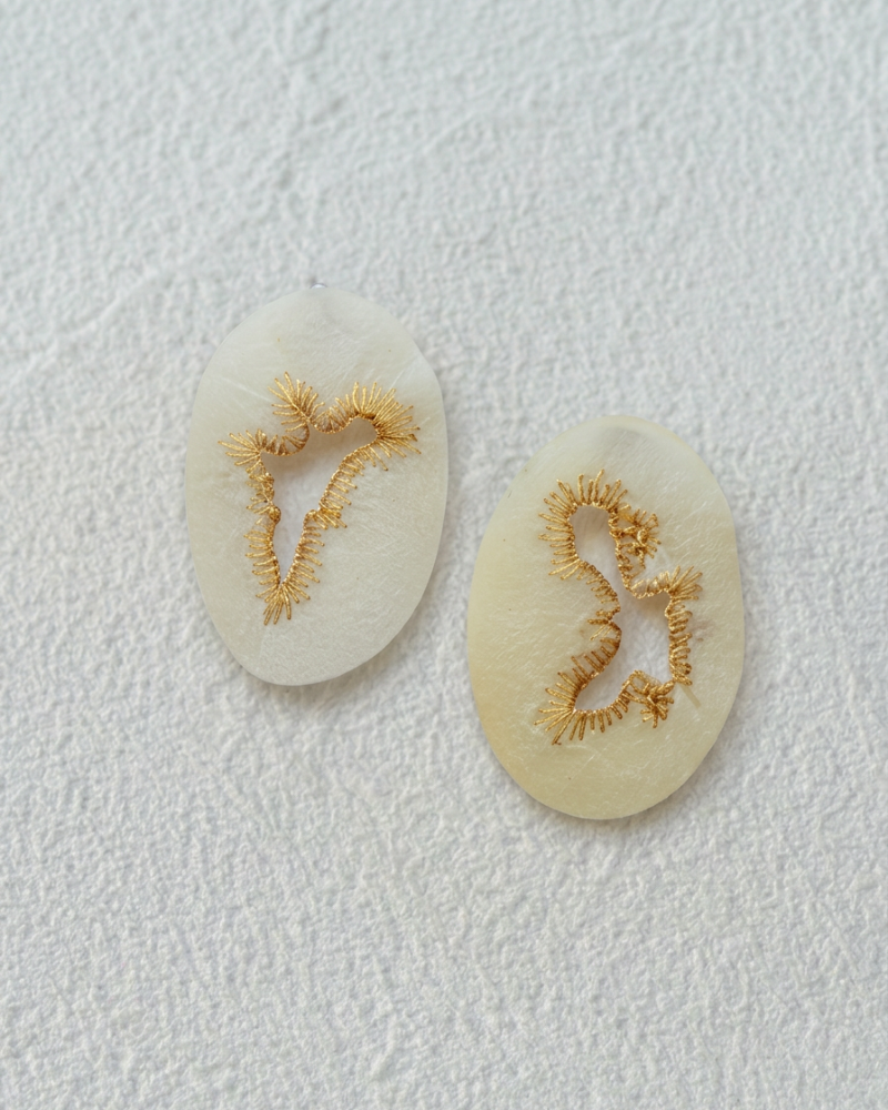 Japanese Washi Paper Jewelry  | CLIP-ON EARRINGS 018 | moi.toi. | VOJ