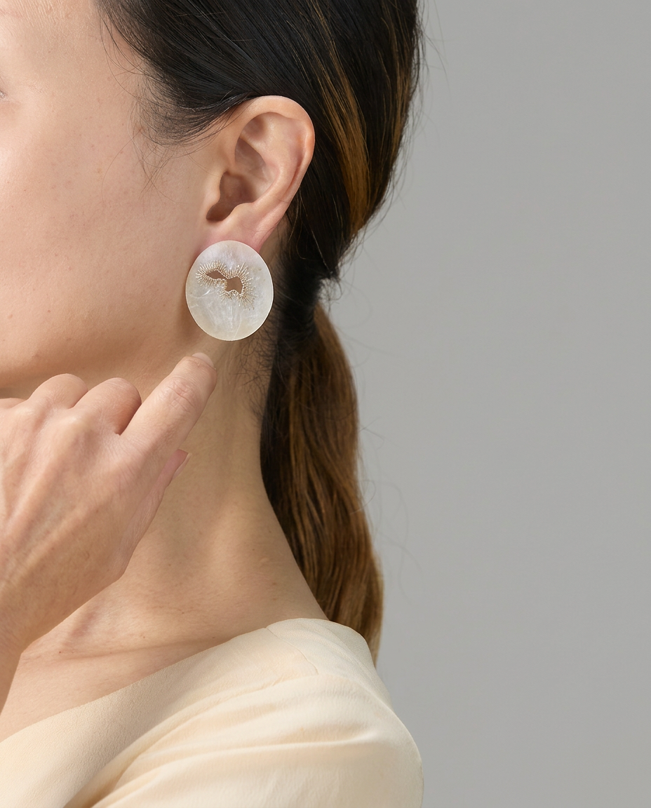 Japanese Washi Paper Jewelry  | CLIP-ON EARRINGS 021 | moi.toi. | VOJ
