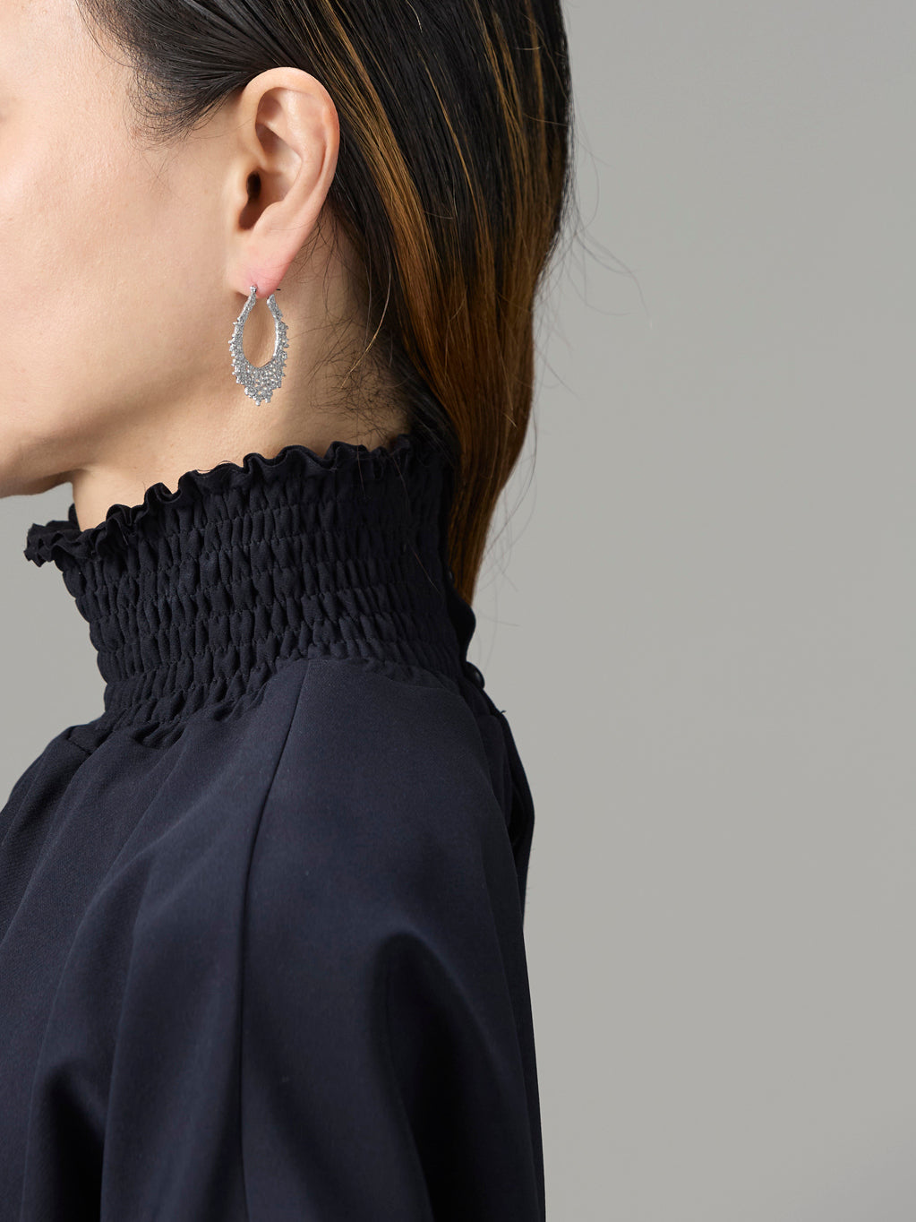 Bijoux en argent faits main ｜ BOUCLES D'OREILLES TAILLE L 003